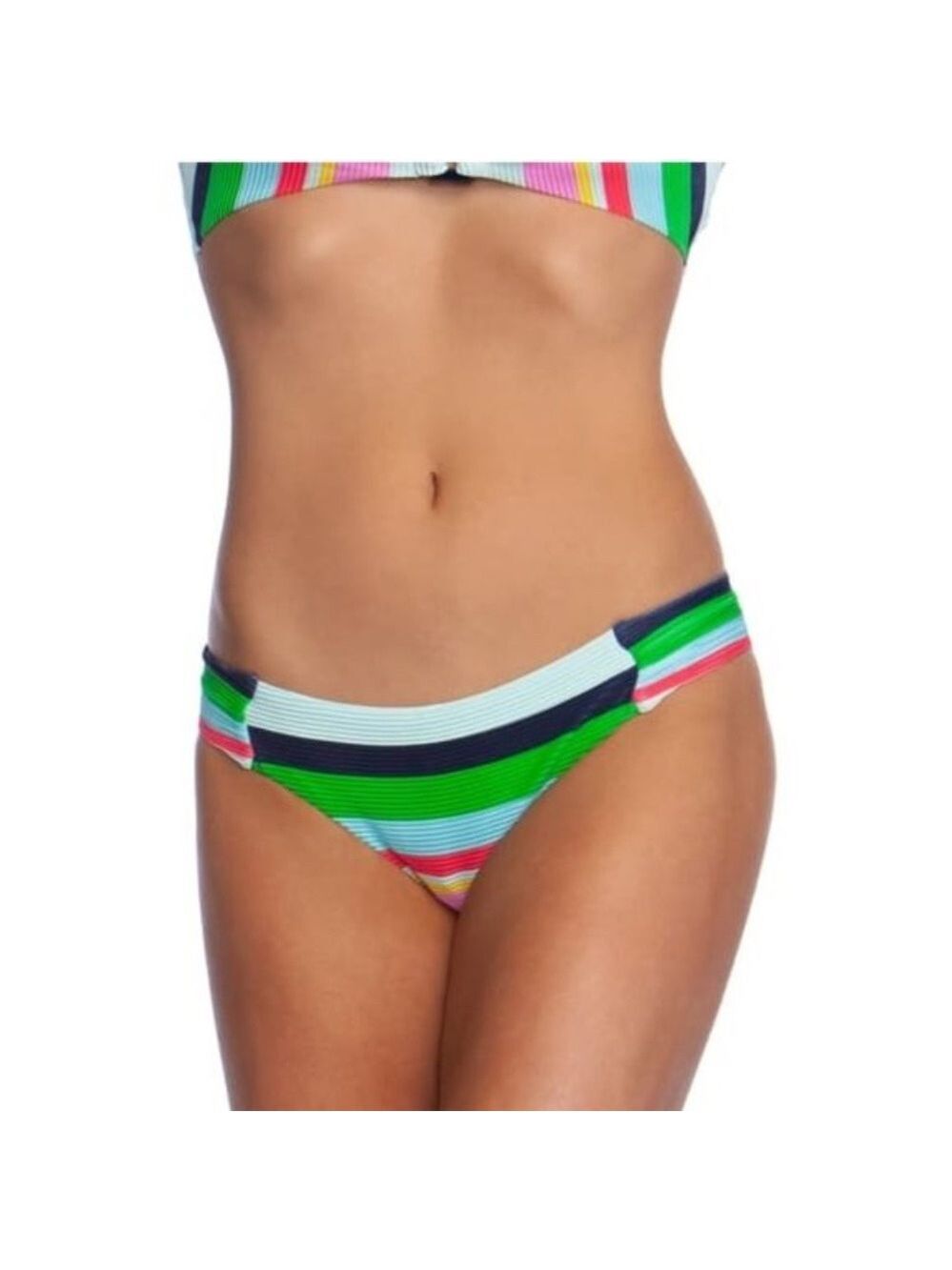 Trina Turk Deco Striped Shirred Hipster Bikini Bottom